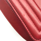 Chanel Leather Chain Shoulder Bag Red — view 7