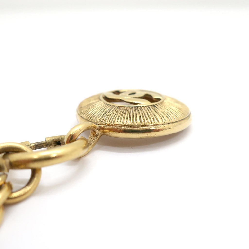 Chanel Necklace Round CC Logo Vintage Gold — view 3