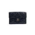 Chanel Classic Small Flap Random Caviar Leather Black Bordeaux Trifold Wallet