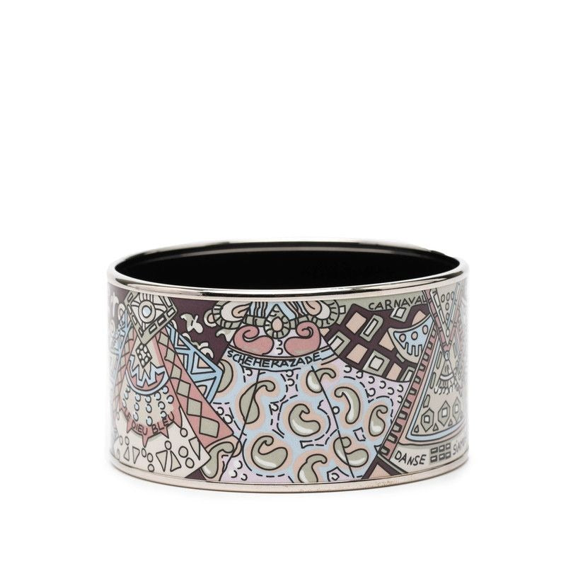 Hermes Enamel TGM Cloisonne Silver Multicolor Metal Belt
