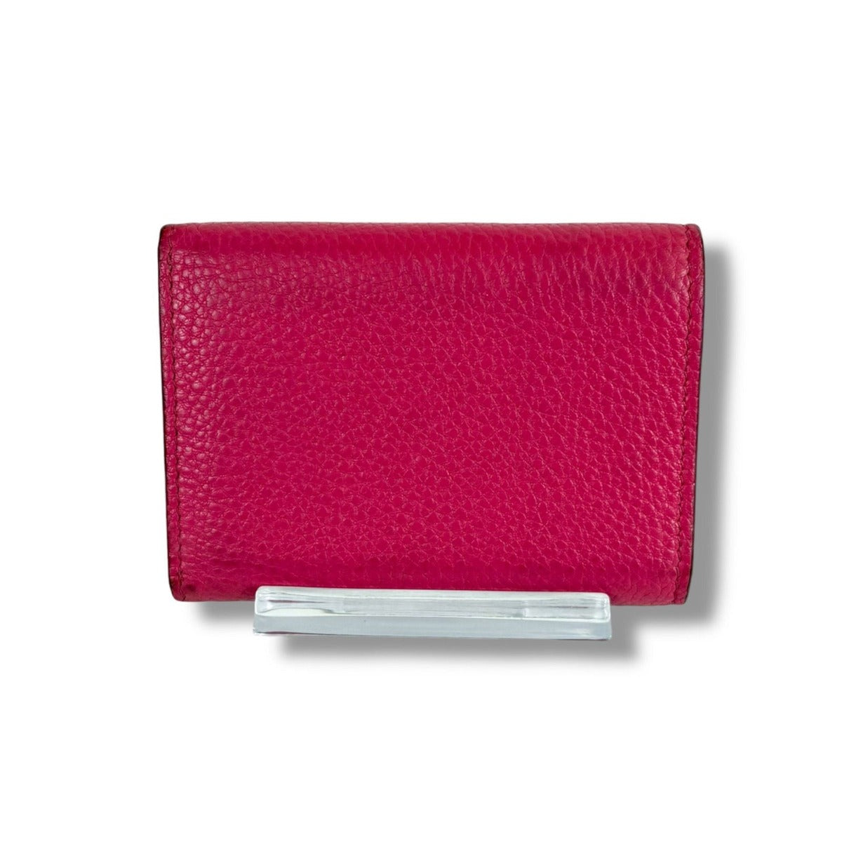 Prada Vitello Daino Leather Compact Wallet Trifold Gold Hardware Mini — view 3