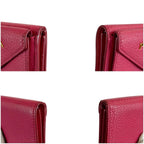 Prada Vitello Daino Leather Compact Wallet Trifold Gold Hardware Mini — view 7