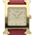 Hermes Watch Leather Champagne Gold