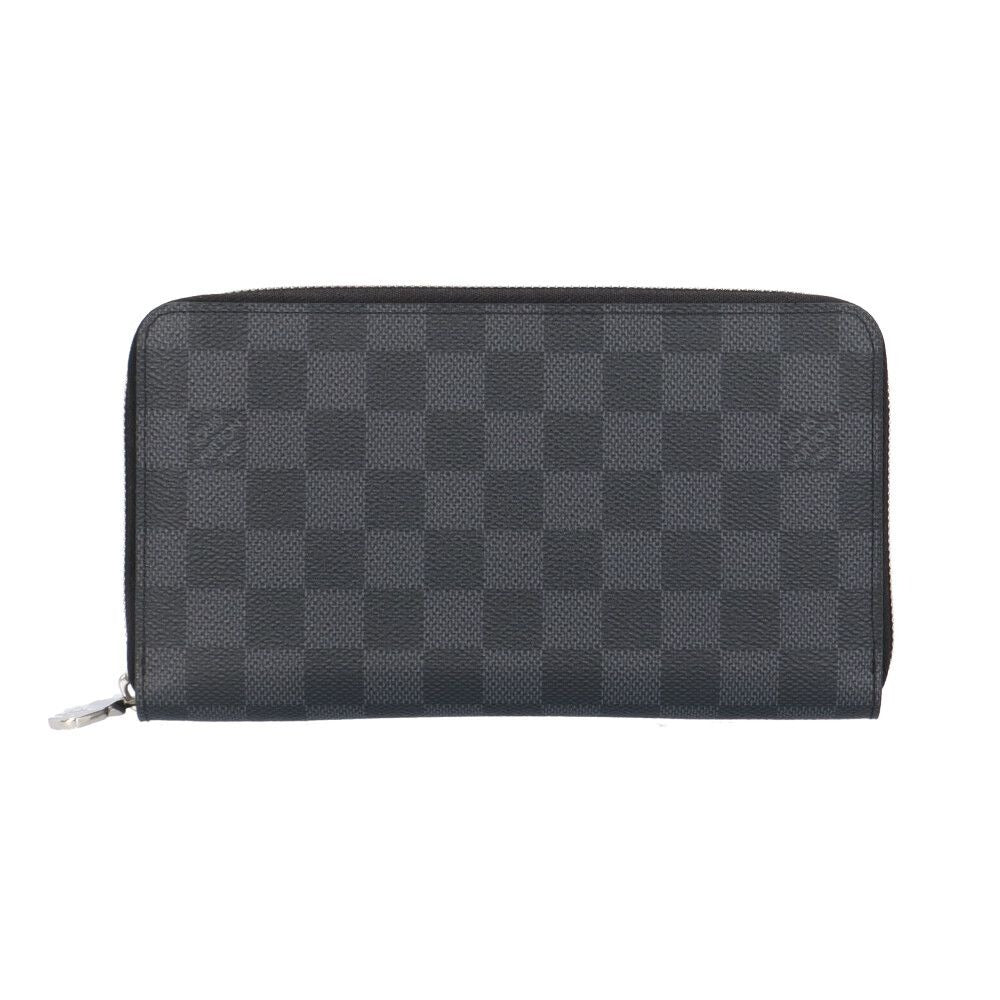 Louis Vuitton Zippy Organizer NM Damier Graphite Wallet Black Gray