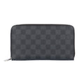 Louis Vuitton Zippy Organizer NM Damier Graphite Wallet Black Gray