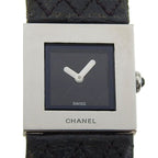 Chanel Quilted Stainless Steel Leather Quartz Analog Display