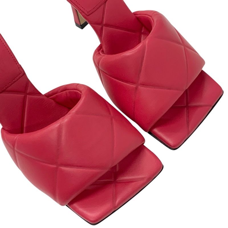 Bottega Veneta Lido Sandals Shoes Leather Pink Intrecciato Mules — view 9