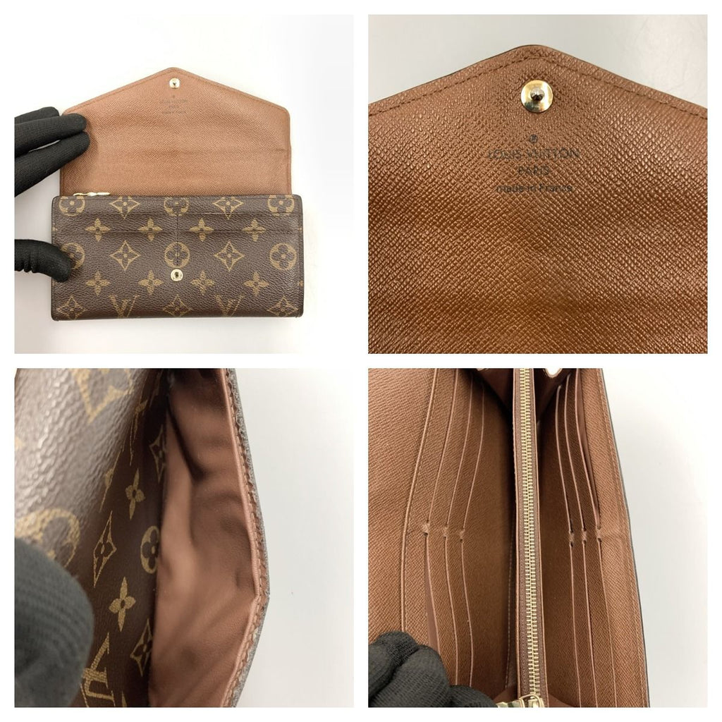 Louis Vuitton Monogram Portefeuille Sara Bifold Long Wallet Brown — view 5