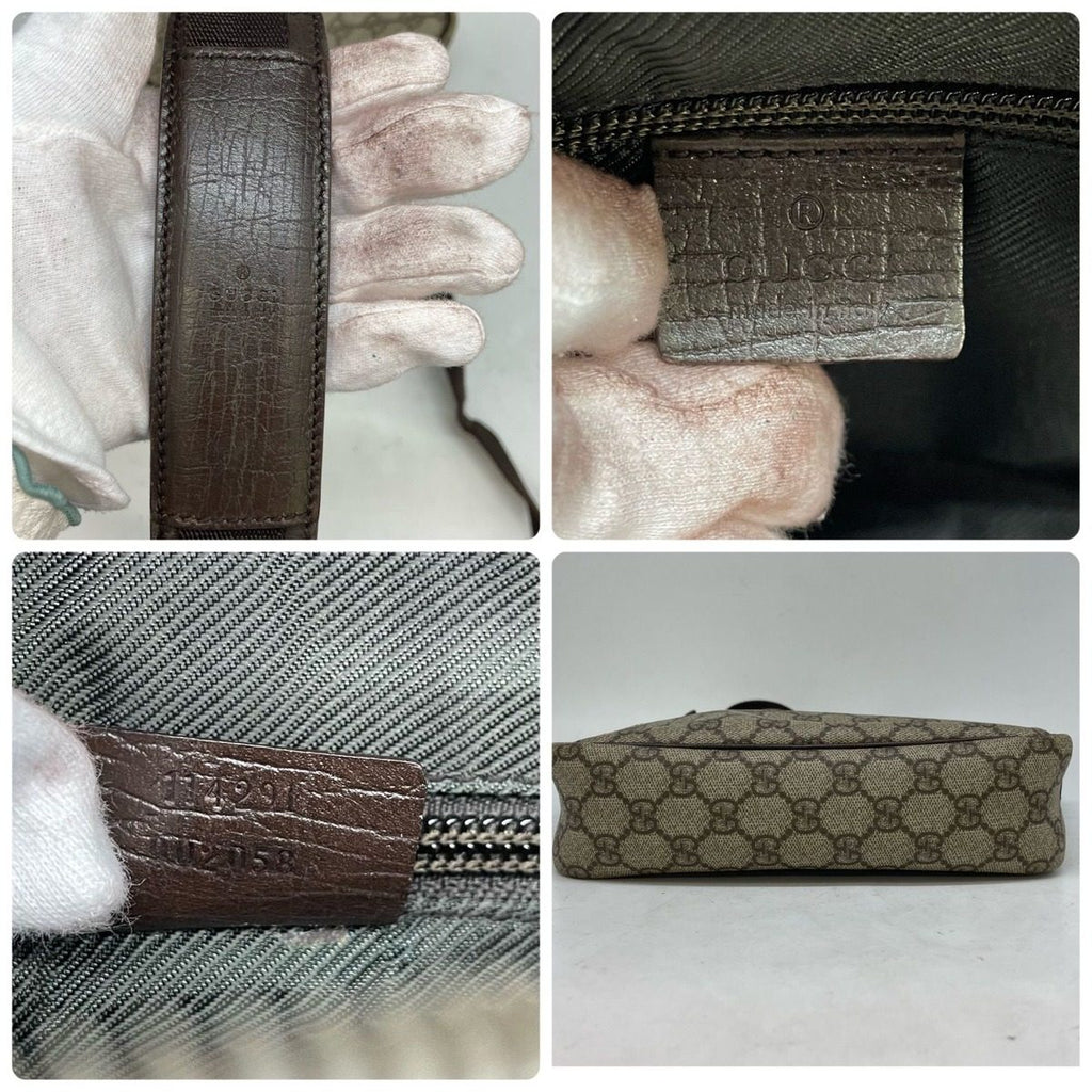 Gucci GG Spree Shoulder Bag Beige Dark Brown Compact — view 7