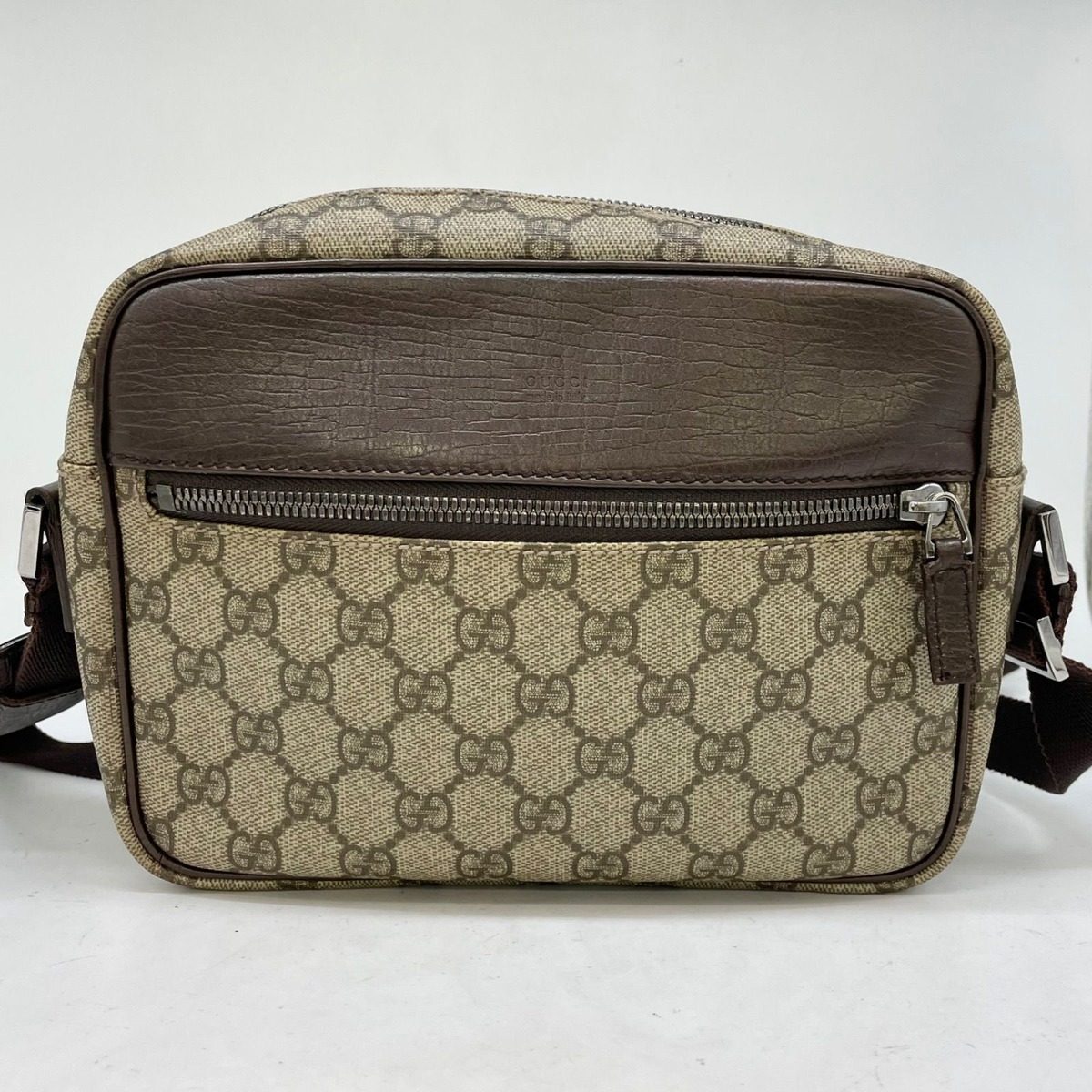 Gucci GG Spree Shoulder Bag Beige Dark Brown Compact