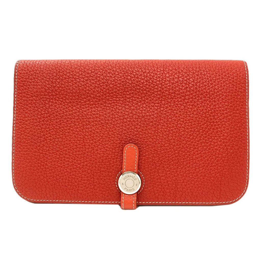 Hermes Dogon GM Duo Silver Wallet Calfskin
