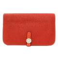 Hermes Dogon GM Duo Silver Wallet Calfskin