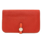 Hermes Dogon GM Duo Silver Wallet Calfskin