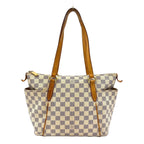 Louis Vuitton Totally PM Damier Azur Leather Off White Light Brown Tote Gold