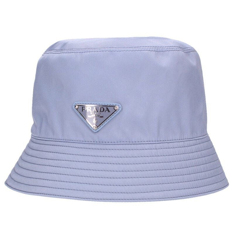 Prada Triangle Logo Plain Nylon Bucket Hat