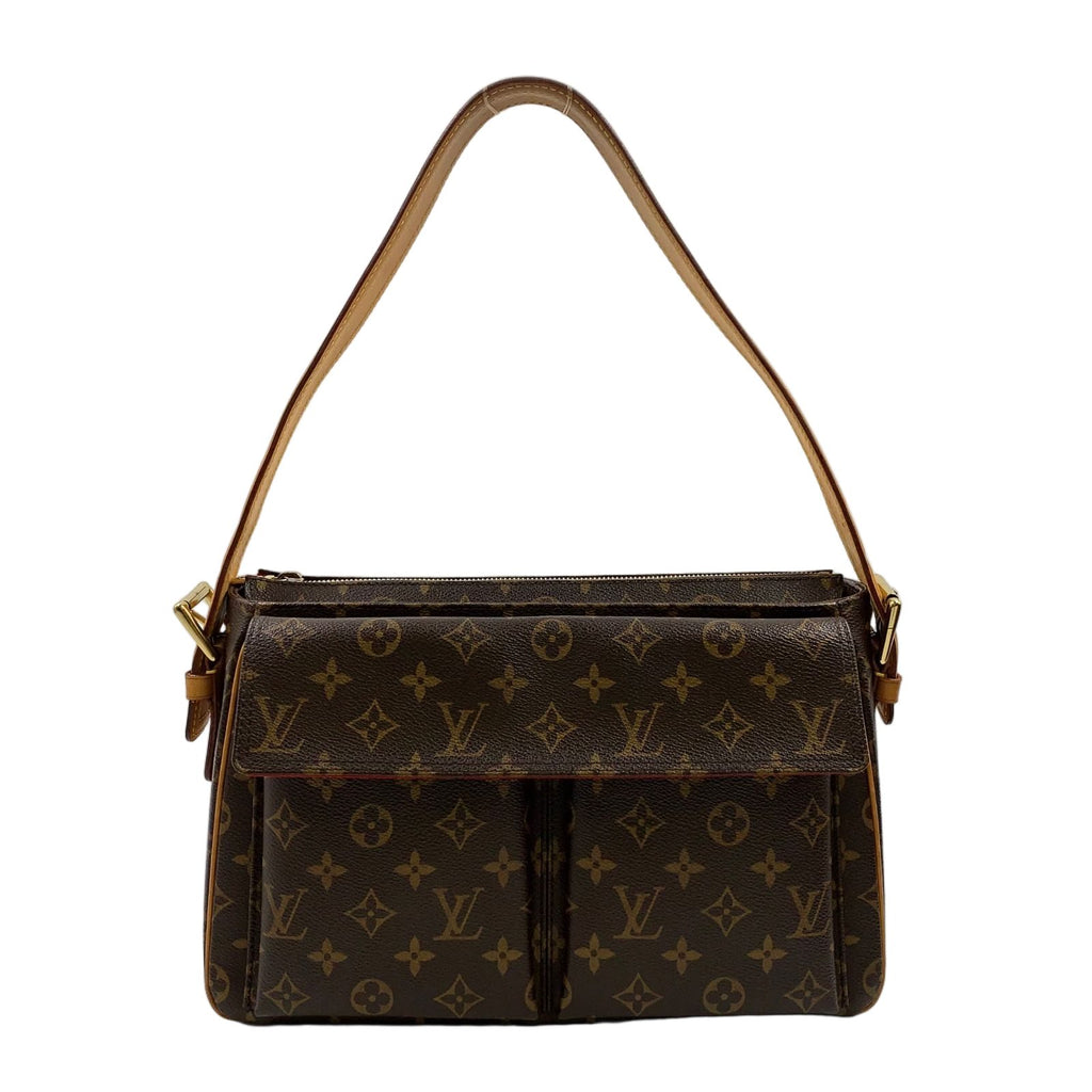 Louis Vuitton Viva Cite GM Monogram Leather Brown Shoulder Bag Gold