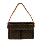 Louis Vuitton Viva Cite GM Monogram Leather Brown Shoulder Bag Gold