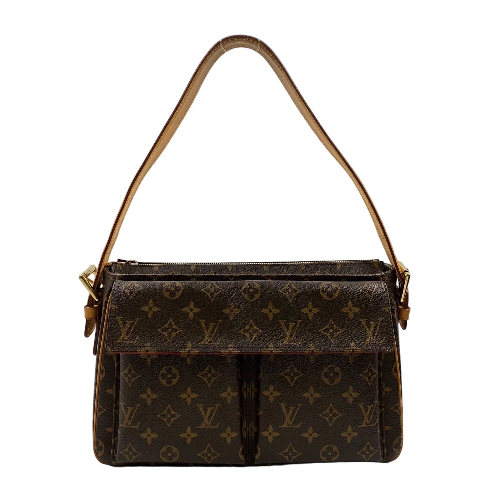 Louis Vuitton Viva Cite GM Monogram Leather Brown Shoulder Bag Gold
