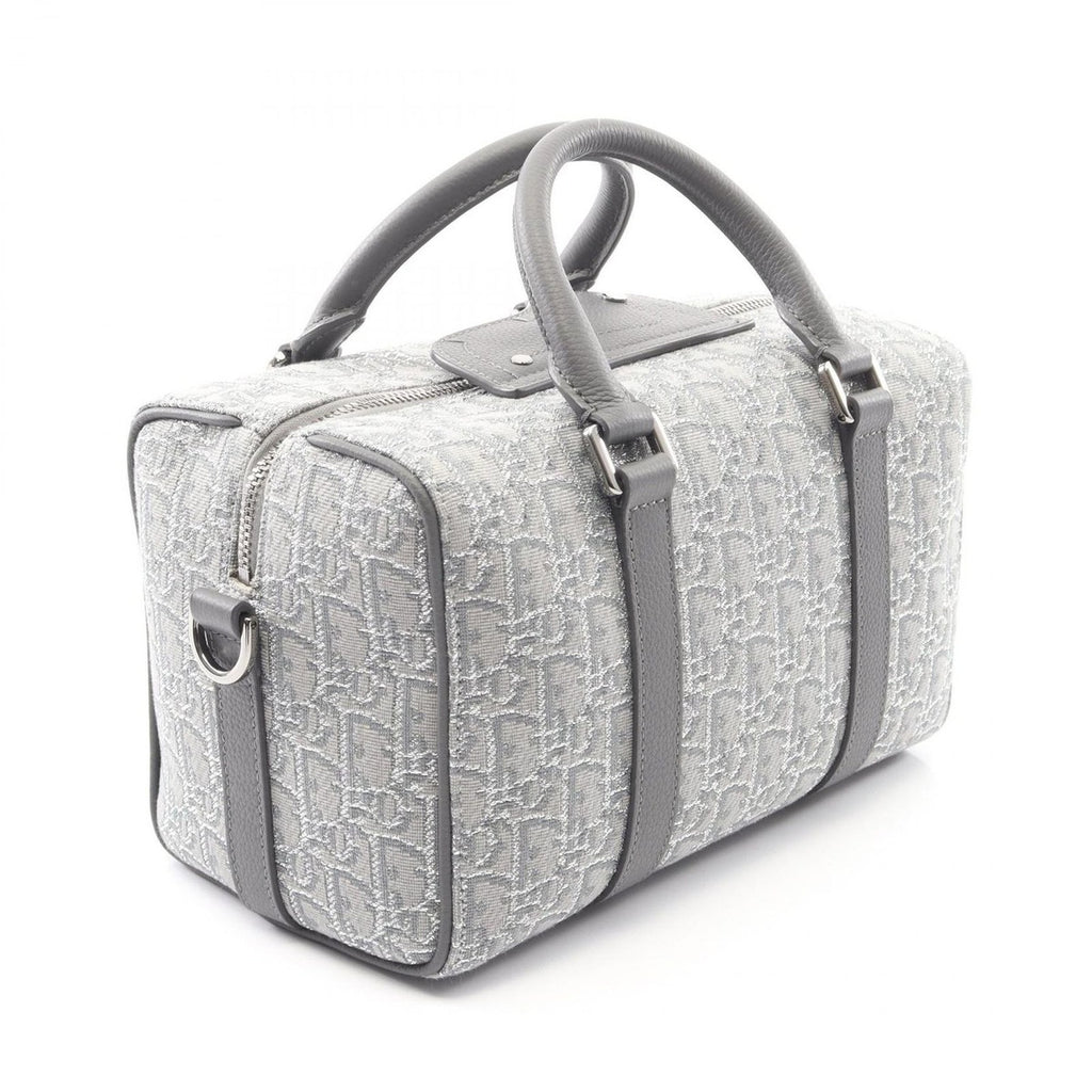 Dior Handbag Rango Oblique Gray Canvas Leather Lango 26 — view 2