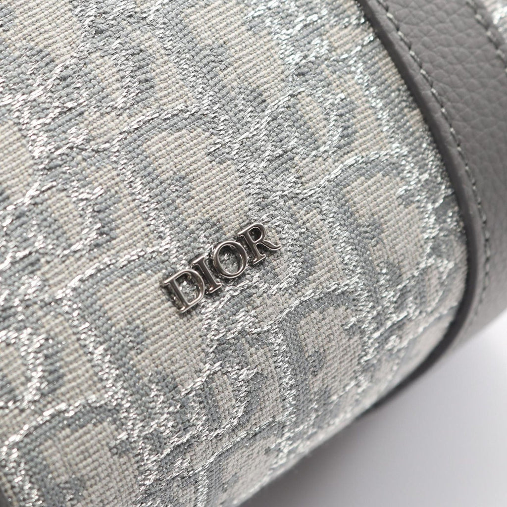 Dior Handbag Rango Oblique Gray Canvas Leather Lango 26 — view 5