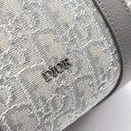 Dior Handbag Rango Oblique Gray Canvas Leather Lango 26 — view 5