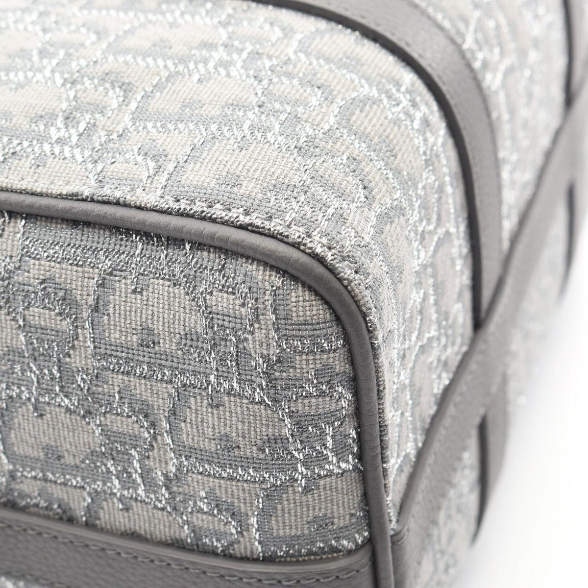 Dior Handbag Rango Oblique Gray Canvas Leather Lango 26 — view 7