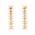 Celine Earrings Triomphe Studded Long Metal