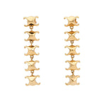 Celine Earrings Triomphe Studded Long Metal