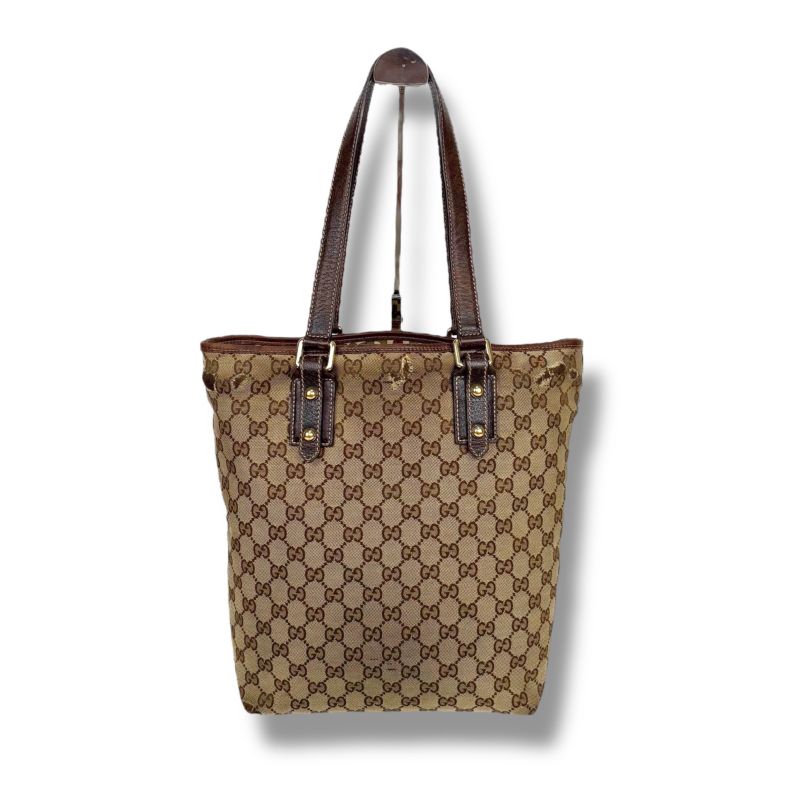 Gucci Tote Bag GG Canvas Mushroom Embroidery Charm Shoulder A4 Horsebit — view 2