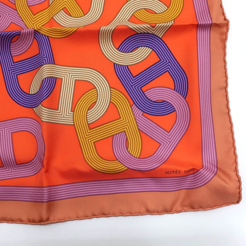 Hermes Gavroche 45 no 24 Circuit Scarf Chaine D'ancre Mauve Bois De — view 6
