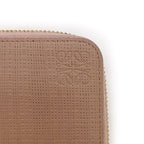 Loewe Round Zipper Long Wallet Beigepink Linen — view 7