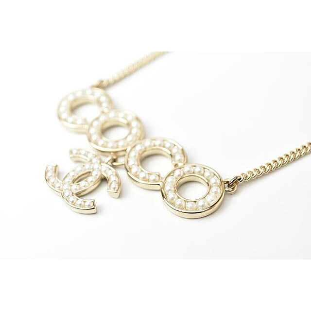 Chanel Coco Mark CC Pearl Motif Gold White — view 4