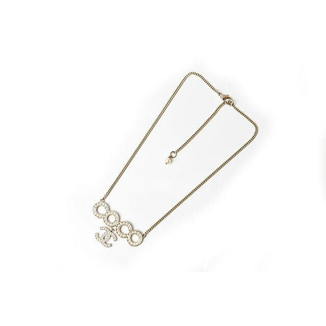 Chanel Coco Mark CC Pearl Motif Gold White — view 8