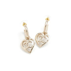Chanel Earrings Gold Coco Mark Hoop Heart