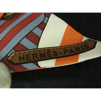 Hermes 100% Silk Twilly Ribbon Scarf Orange And Multicolor Fi5472 — view 4