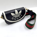 Gucci Adidas Shoulder Bag Black White Leather X