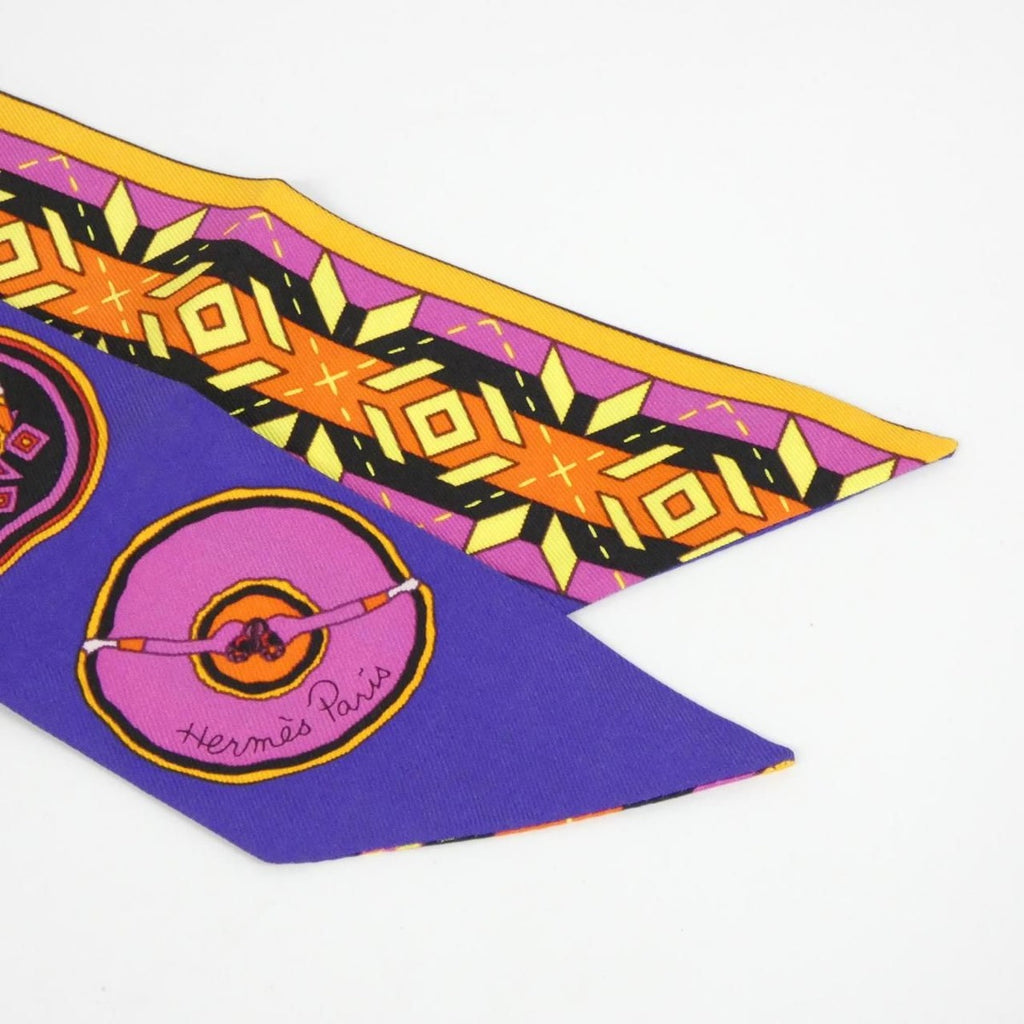 Hermes Scarf Silk Orange Violet — view 2