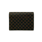 Celine Vintage Macadam Blason Logo Pattern Leather Trifold Wallet Mini Black X Brown — view 2