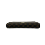 Celine Vintage Macadam Blason Logo Pattern Leather Trifold Wallet Mini Black X Brown — view 3