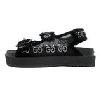 Gucci Sandals Crystal Belt Black Size 36 GG Logo Mesh