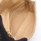 Chanel Shoulder Bag Quilted Metallic Gold Fabric Lambskin Chain — view 3