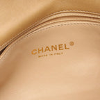 Chanel Shoulder Bag Quilted Metallic Gold Fabric Lambskin Chain — view 4