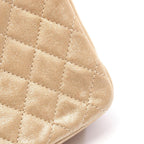 Chanel Shoulder Bag Quilted Metallic Gold Fabric Lambskin Chain — view 9
