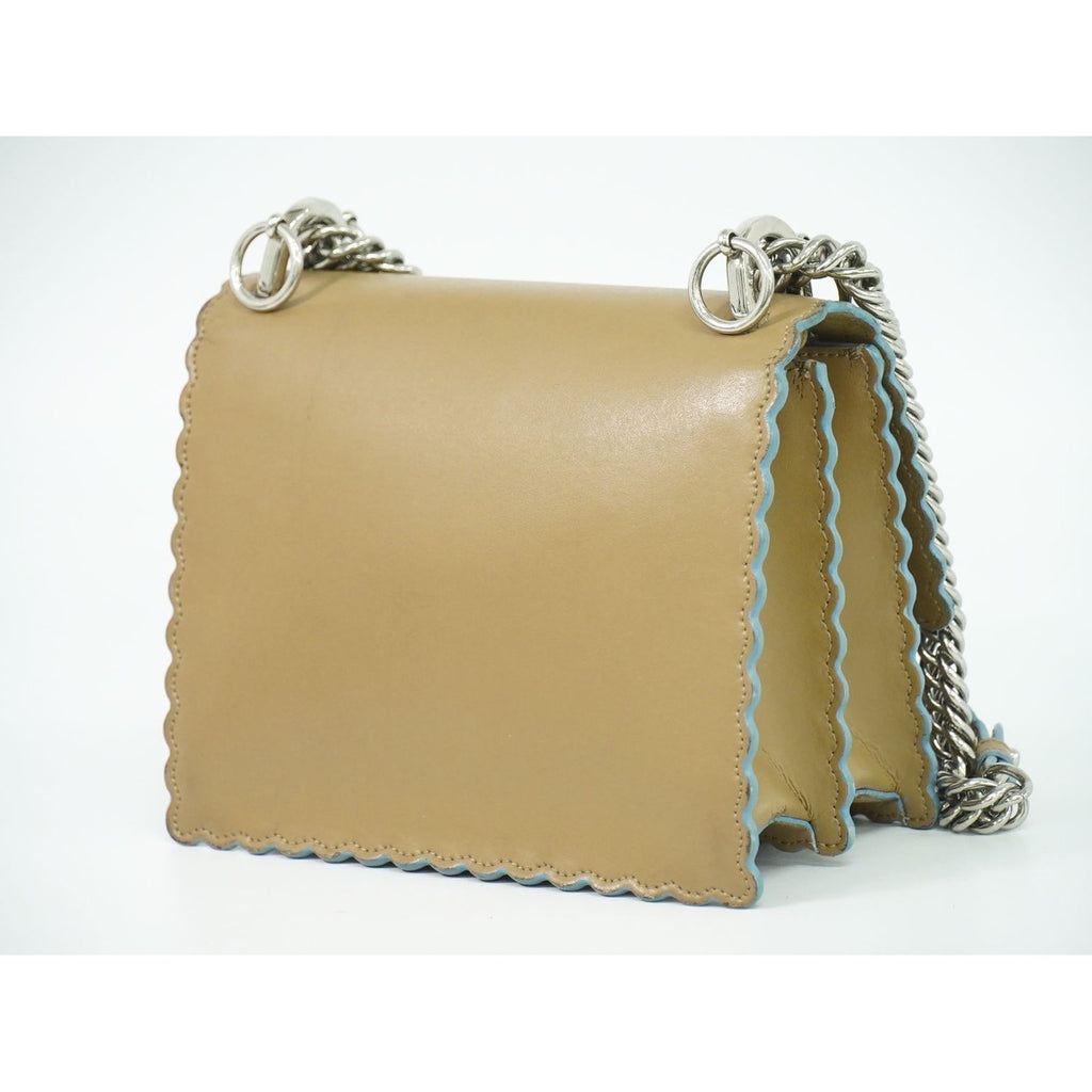 Fendi Kanai Chain Shoulder Bag Pochette Leather Brown Kan — view 2