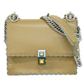 Fendi Kanai Chain Shoulder Bag Pochette Leather Brown Kan