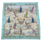 Hermes Carre 90 Scarf Silk Costumes Normandy Folk Costume Green Box — view 2