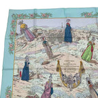 Hermes Carre 90 Scarf Silk Costumes Normandy Folk Costume Green Box — view 3