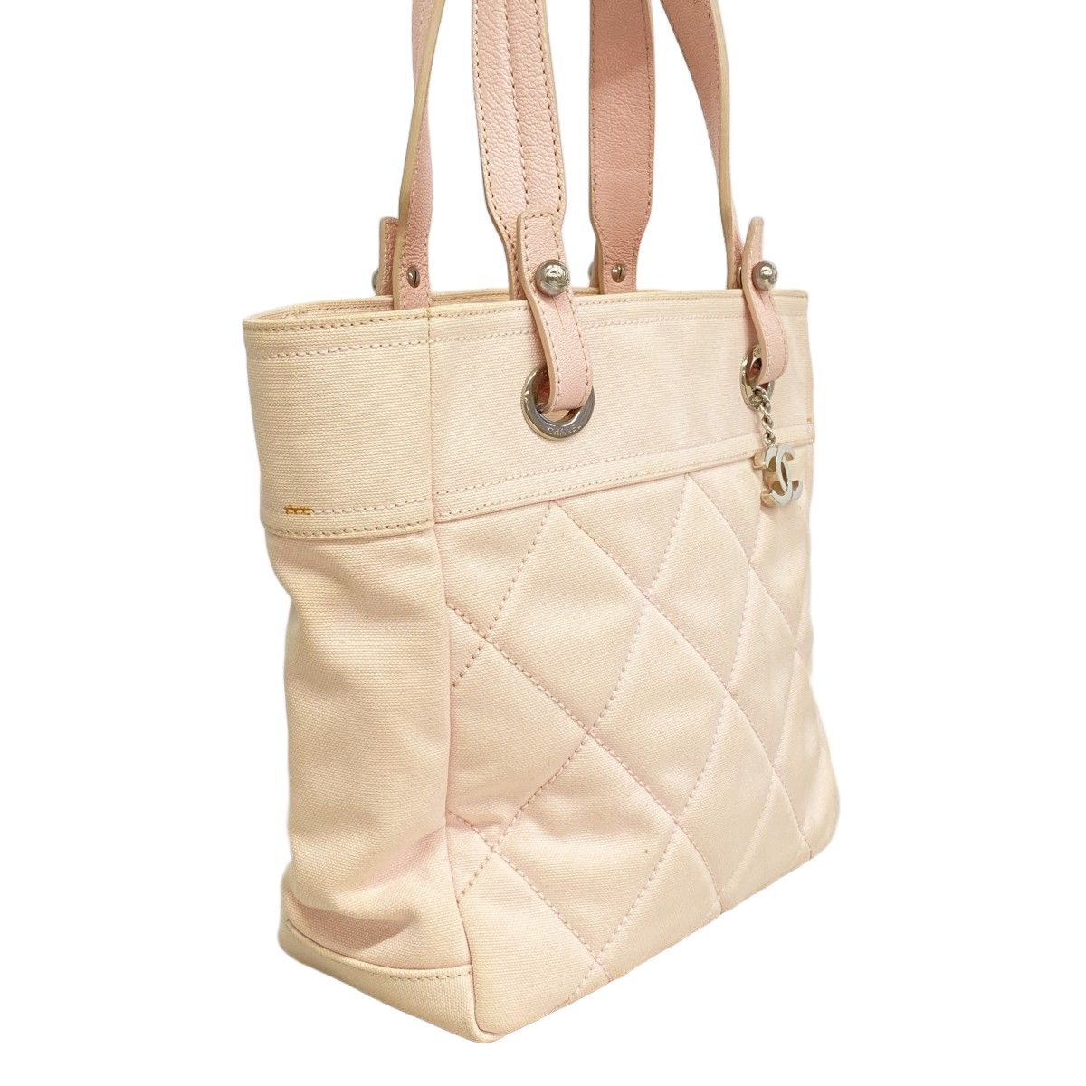 Chanel Tote Paris Biarritz Canvas Pink Silver — view 2