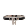 Hermes Kelly Bangle Cadena Lock Silver Leather Metal