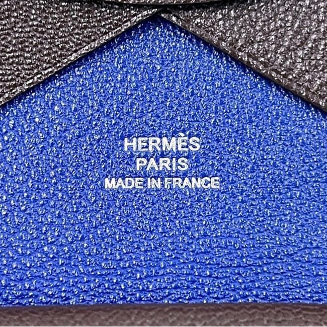 Hermes Bifold Wallet Calvi Duo Brown Blue Coin Purse — view 2